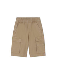 Bermuda multipoches en toile - Beige Foncé