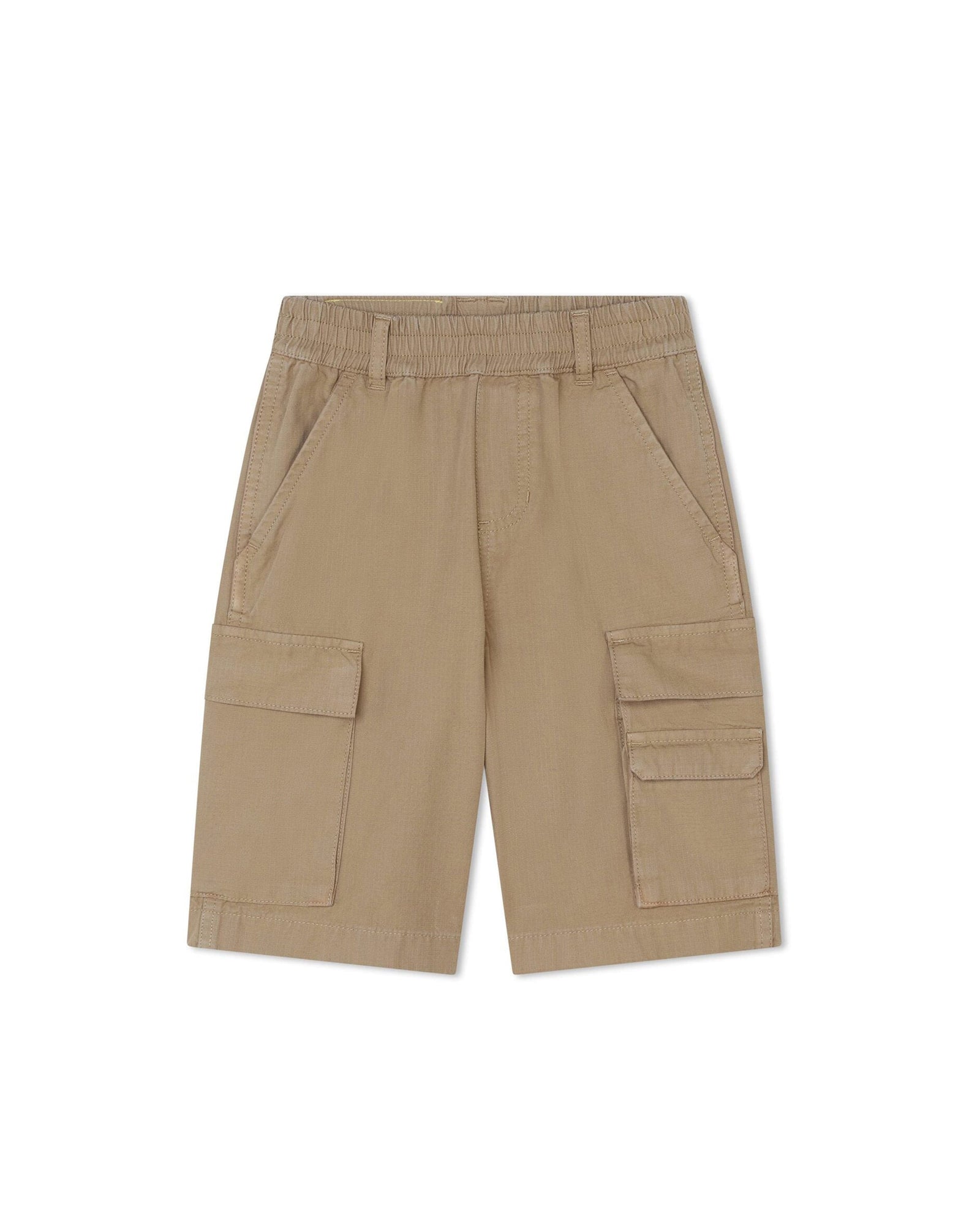 Bermuda multipoches en toile - Beige Foncé