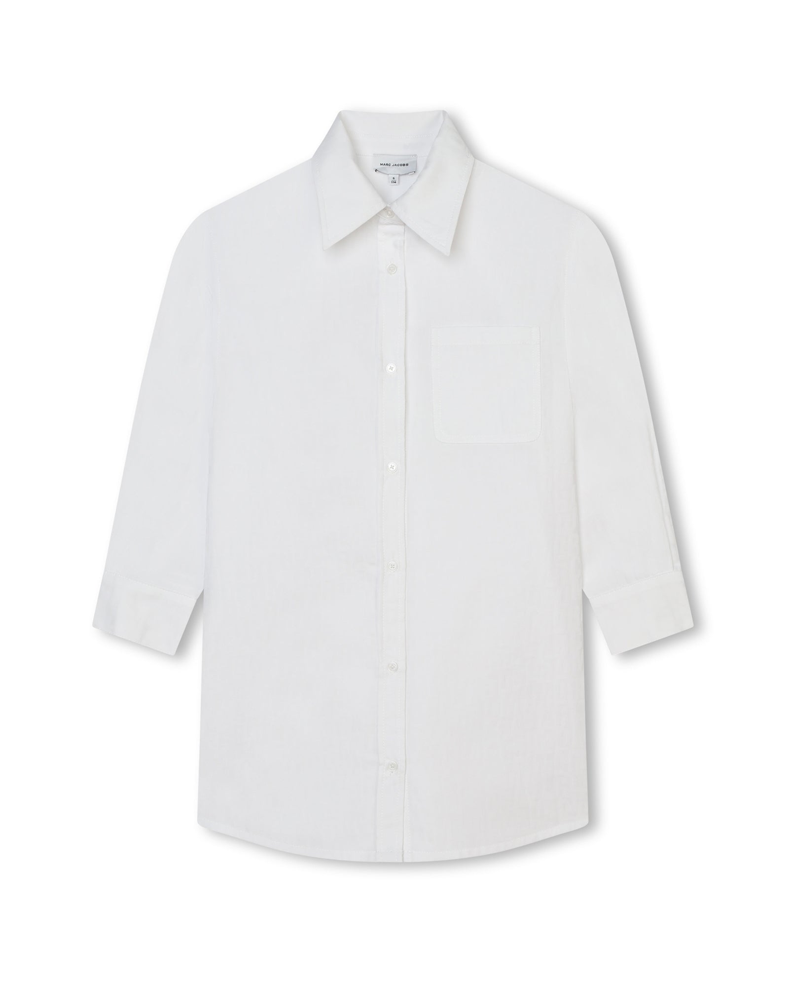 Robe chemise avec monogramme à imprimé en coton - Blanc