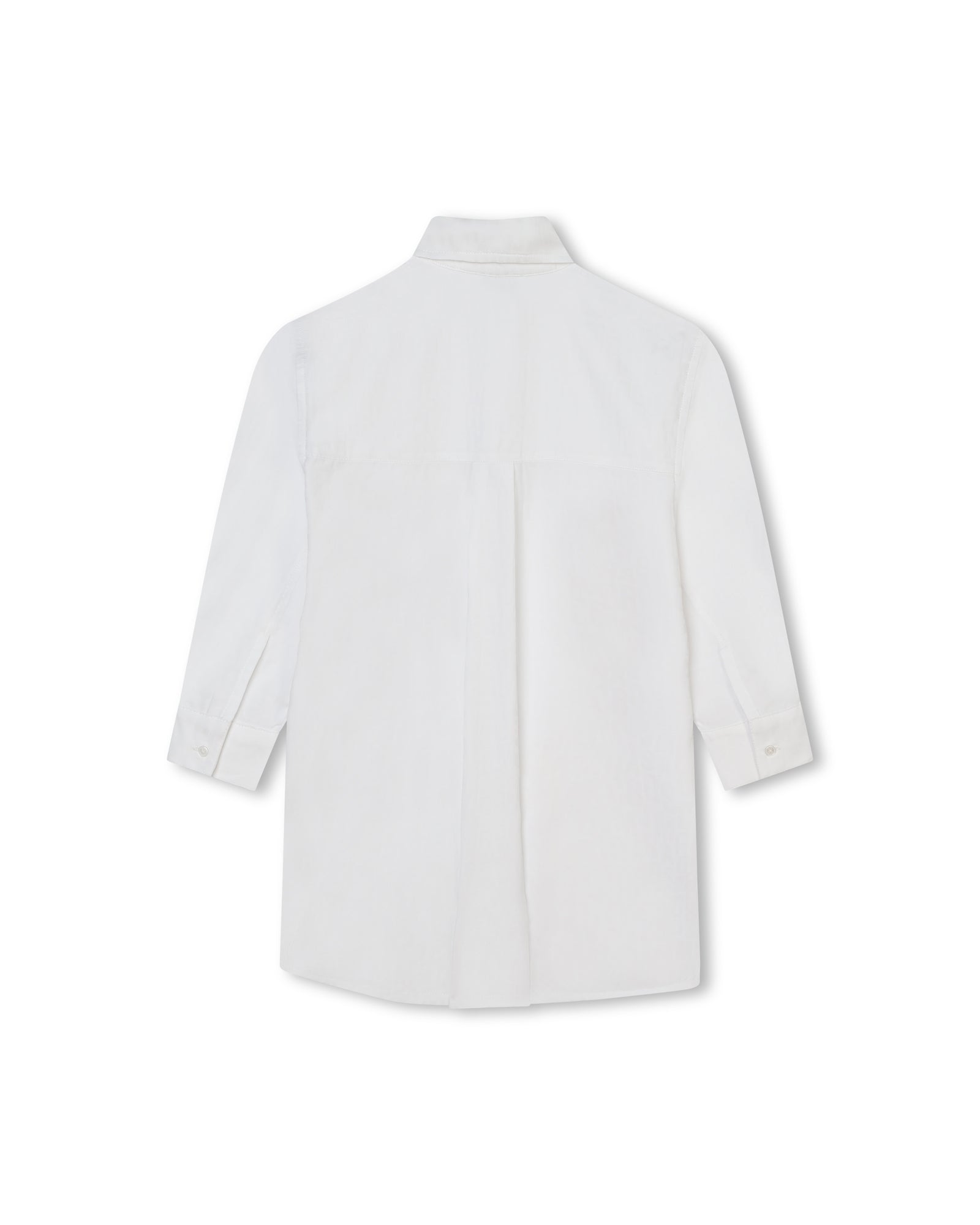 Robe chemise avec monogramme à imprimé en coton - Blanc