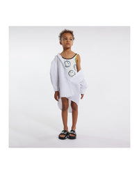Robe chemise avec monogramme imprimé - Blanc