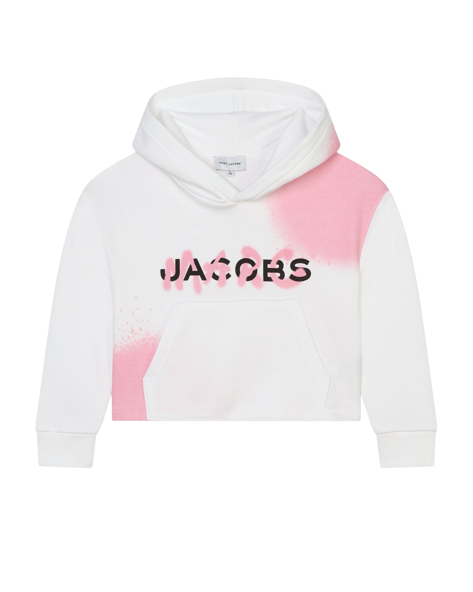 Cotton short hooded sweatshirt - White