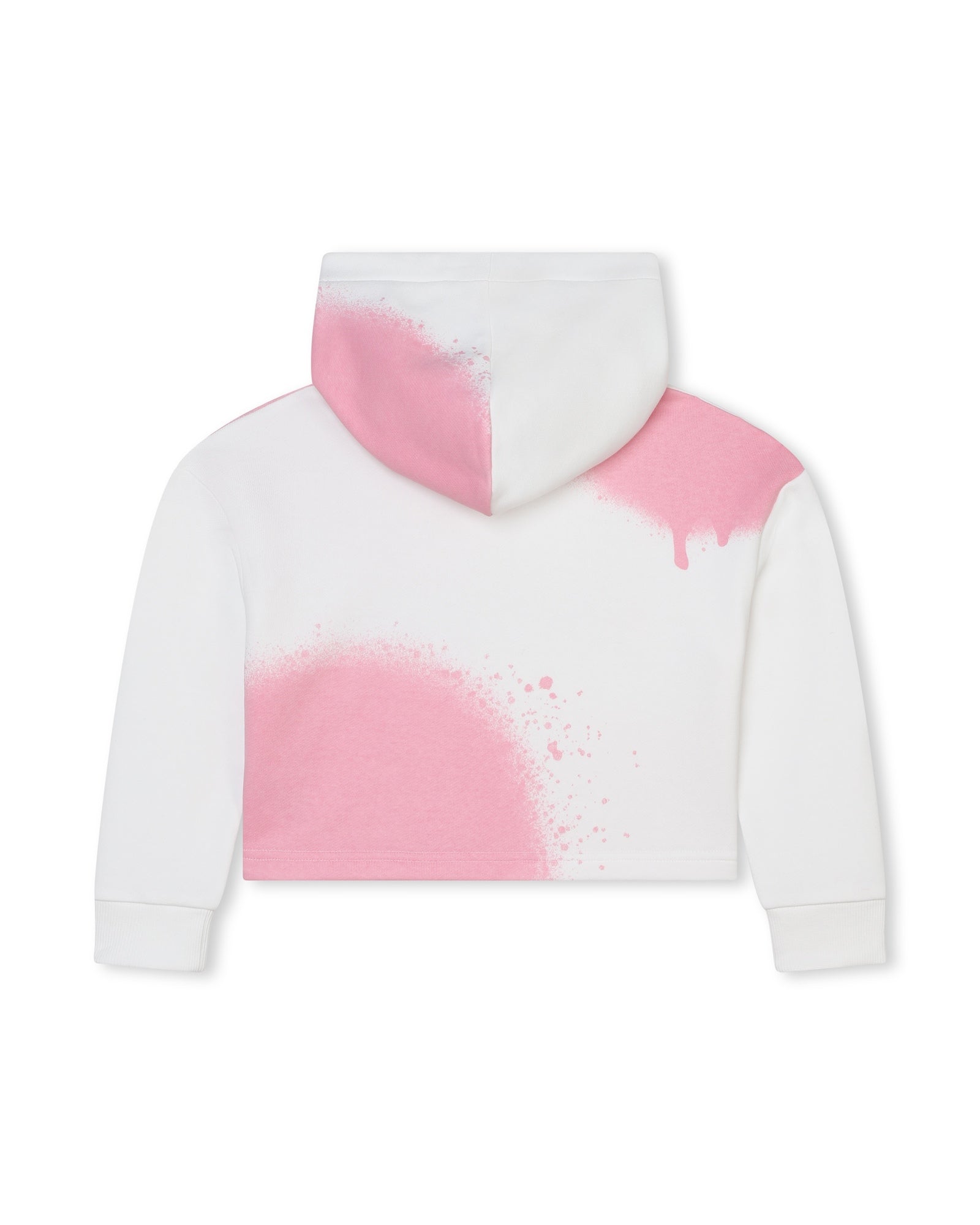 Cotton short hooded sweatshirt - White