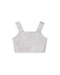 Top court à bretelles en denim - Silver