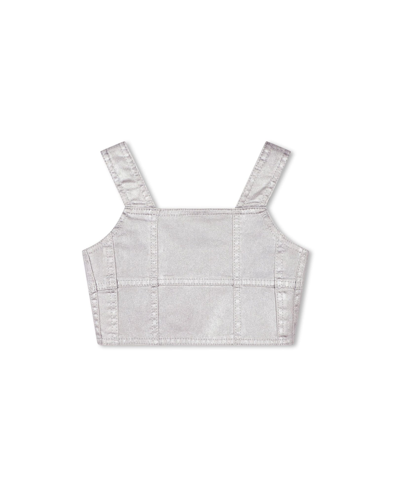 Top court à bretelles en denim - Silver