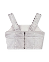 Top court à bretelles en denim - Silver
