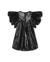 Robe en sequins avec manches volumineuses - Black