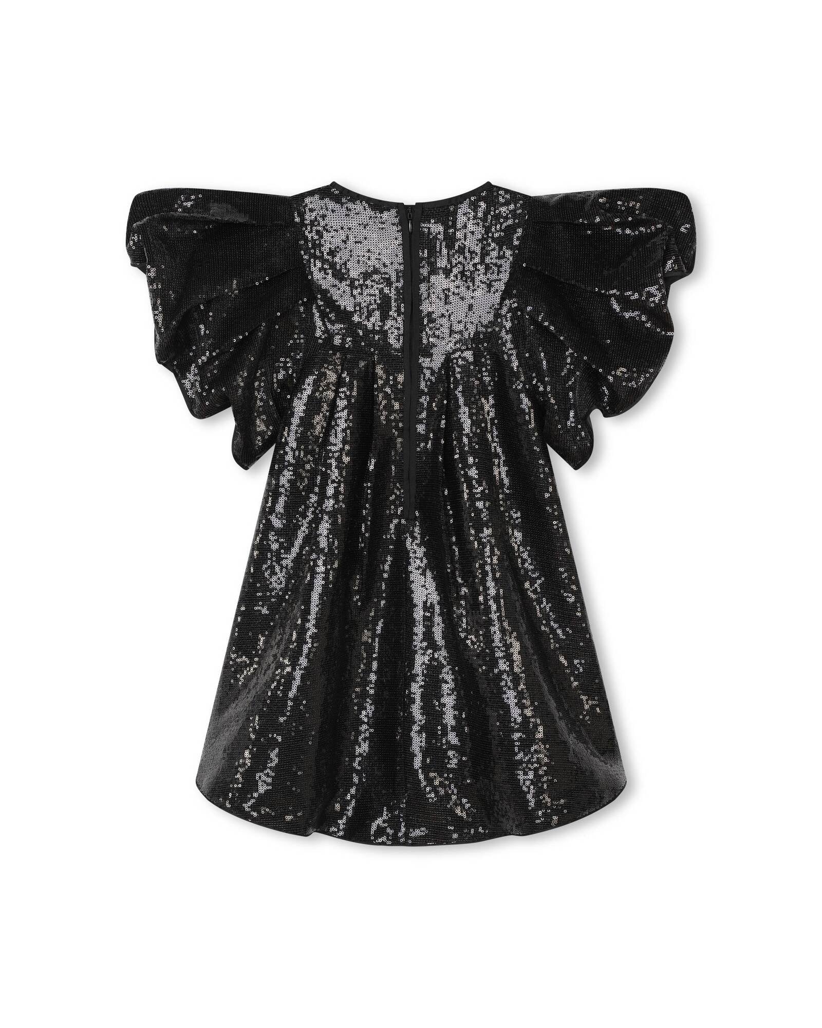 Robe en sequins avec manches volumineuses - Black