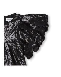 Robe en sequins avec manches volumineuses - Black