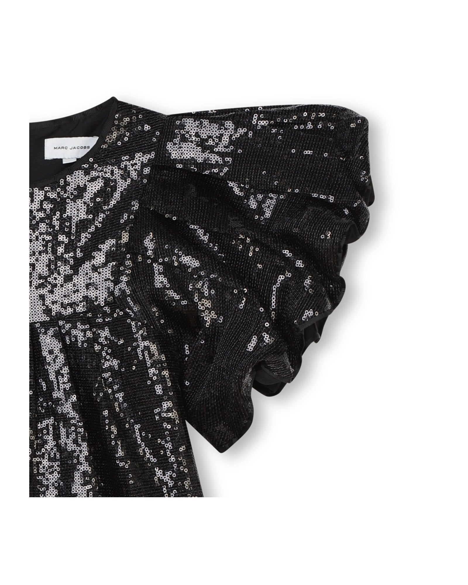 Robe en sequins avec manches volumineuses - Black
