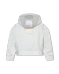 Cropped hooded denim cardigan - Silver