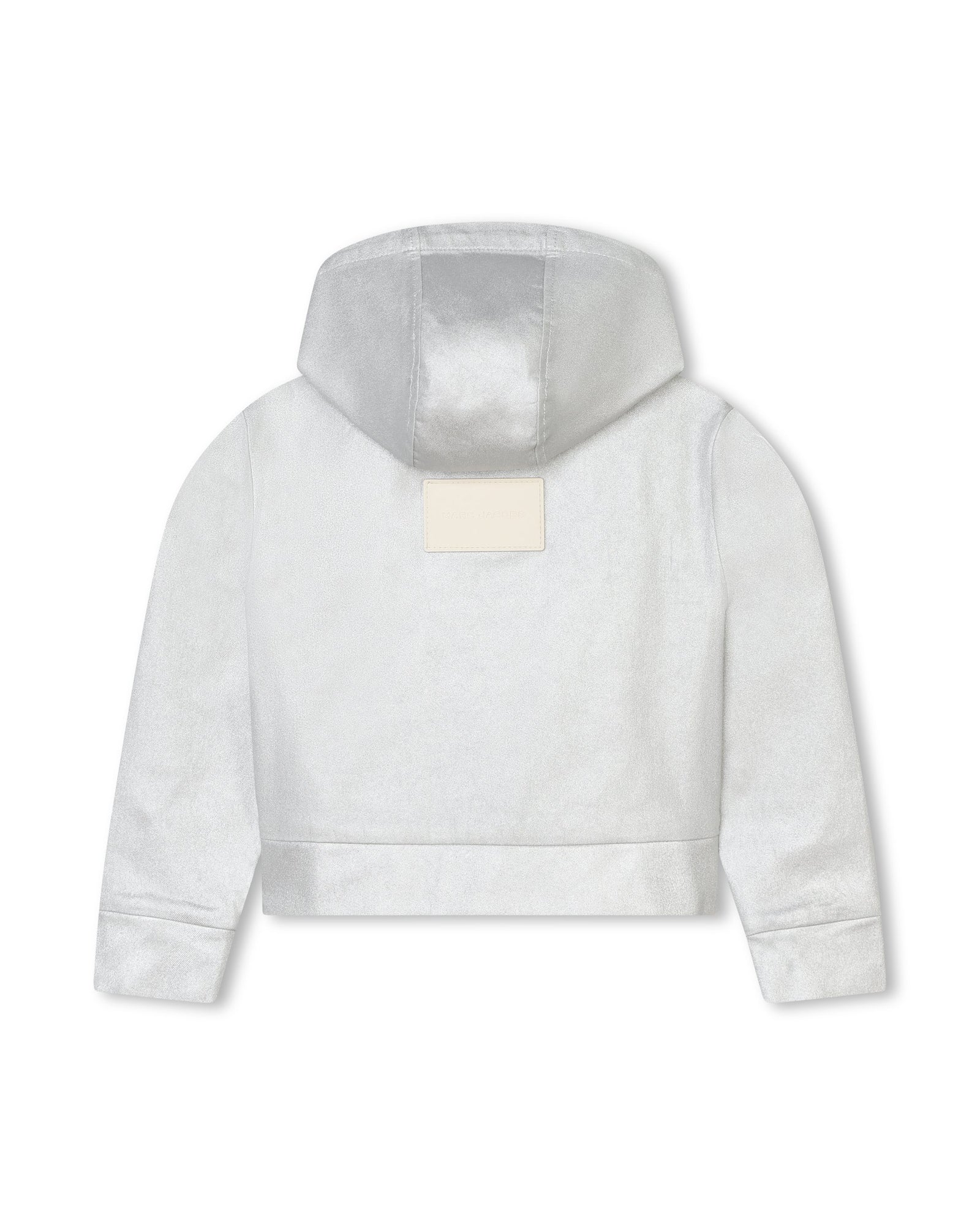 Cropped hooded denim cardigan - Silver