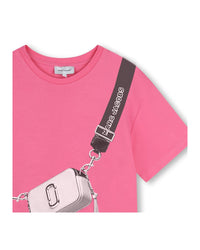 Snapshot cotton illustration dress - Dark Pink