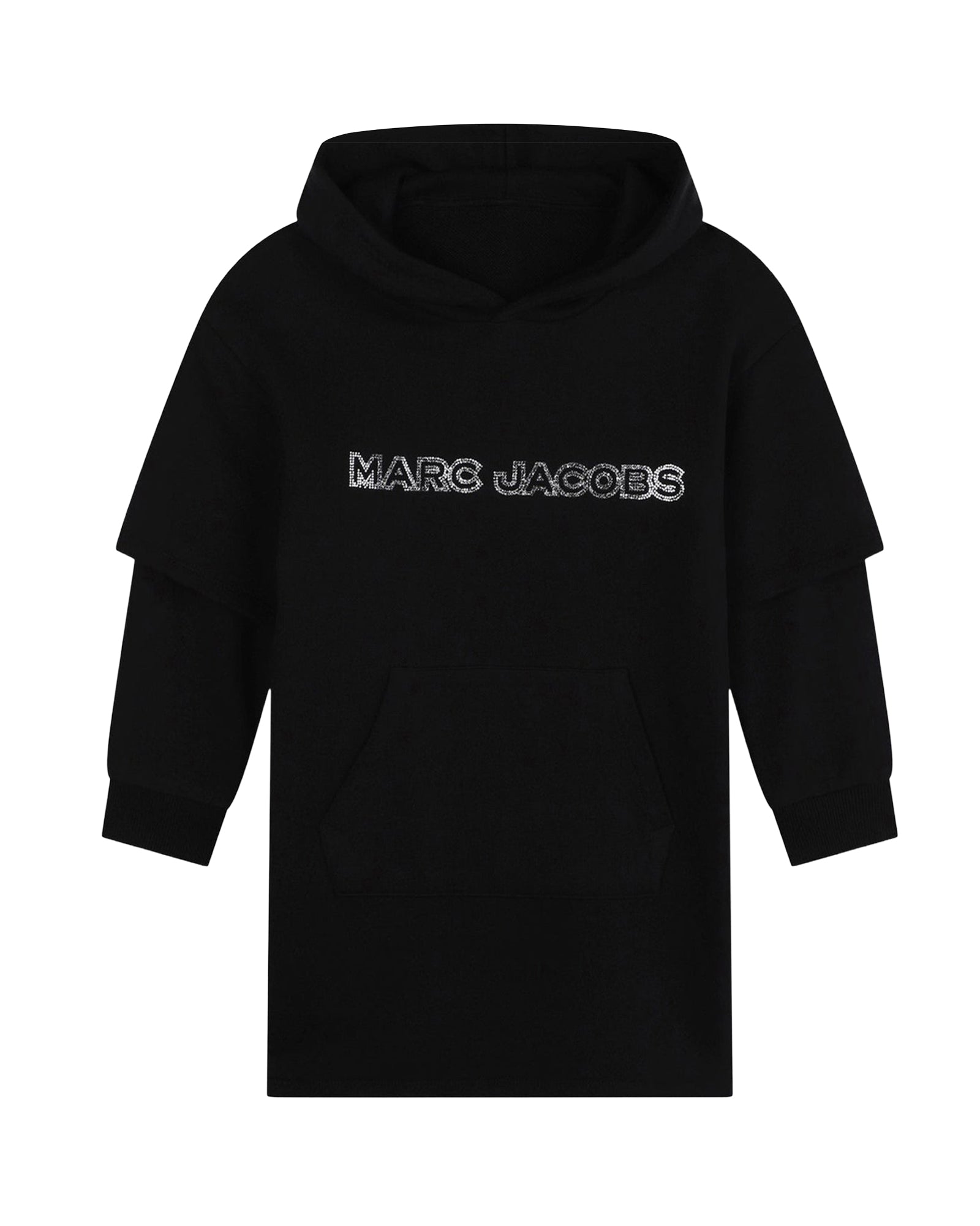 2 in 1 cotton hoodie dress - Black