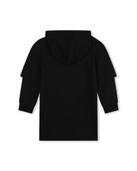2 in 1 cotton hoodie dress - Black