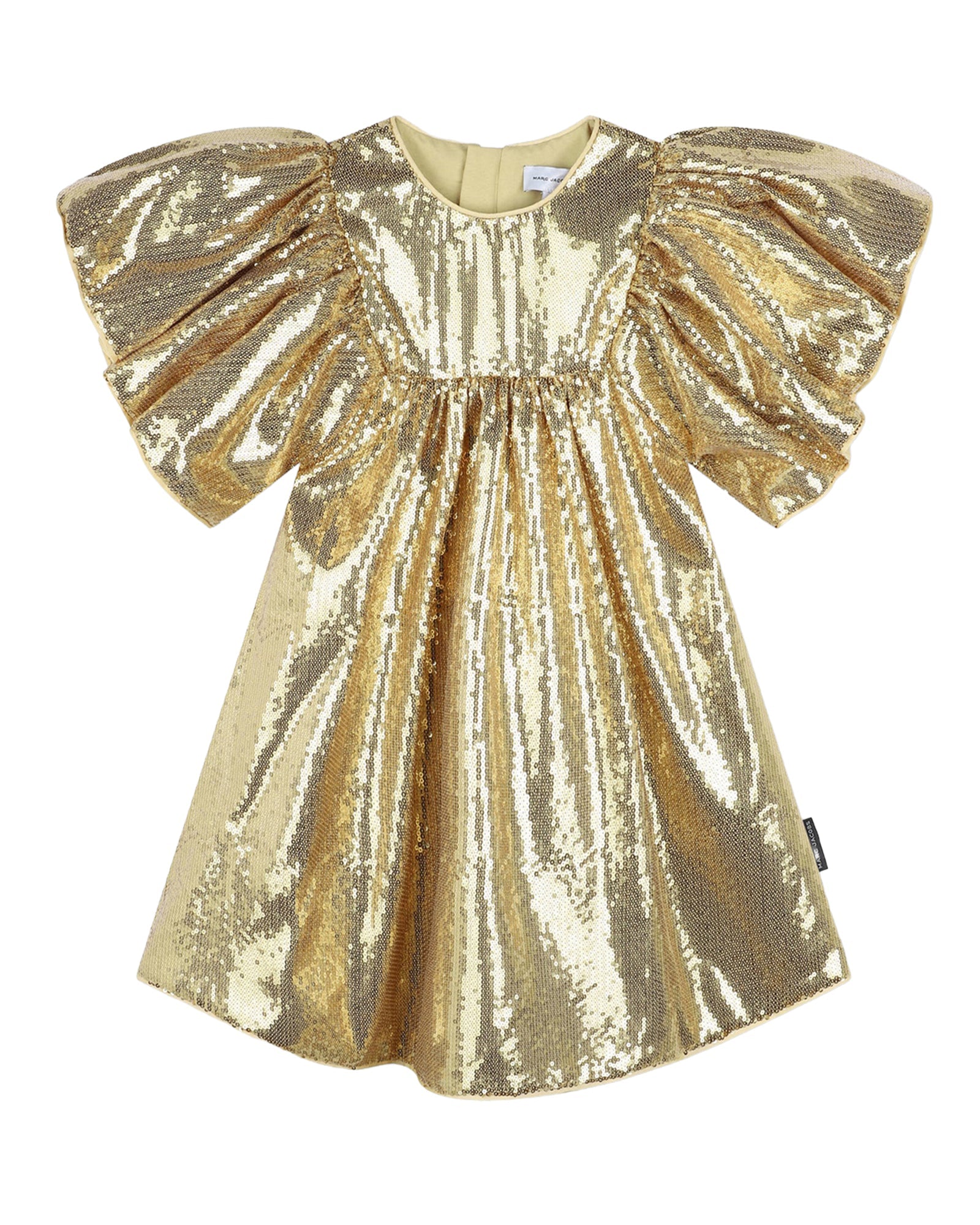 Robe à manches bouffantes en sequins - New Gold