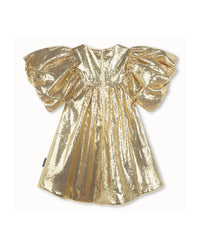 Robe à manches bouffantes en sequins - New Gold