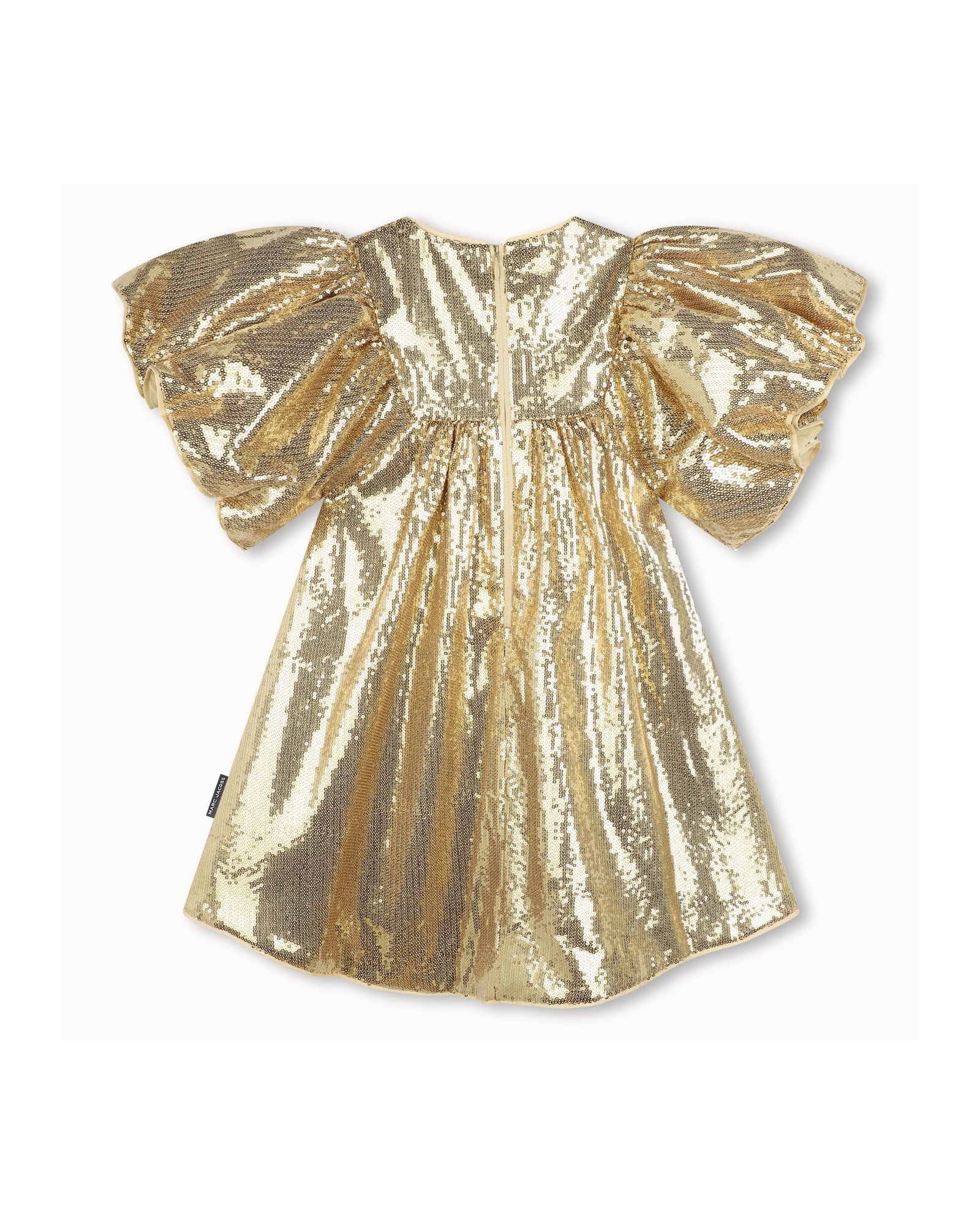 Robe à manches bouffantes en sequins - New Gold