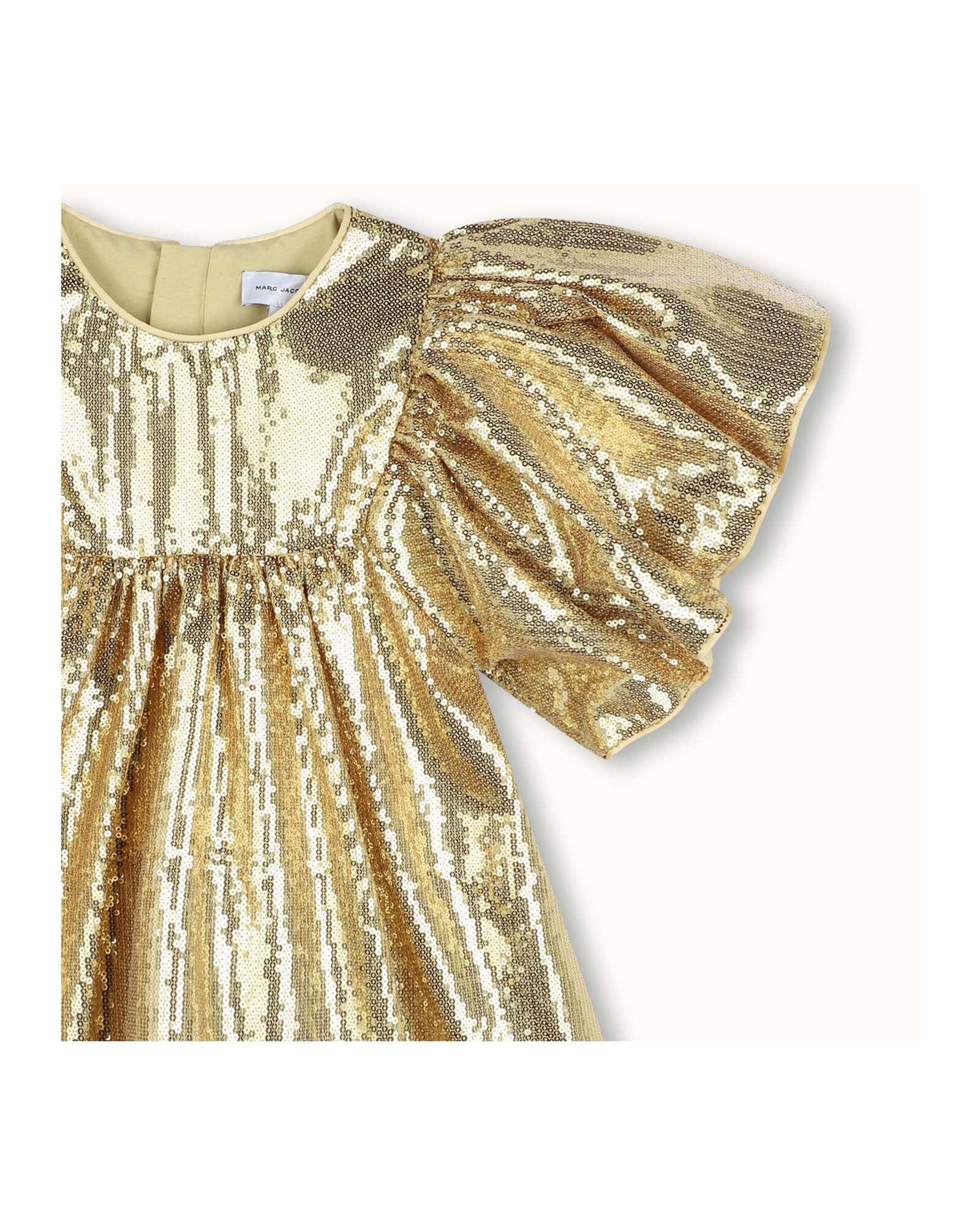 Robe à manches bouffantes en sequins - New Gold