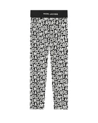 Legging monogramme bicolore en coton - Black