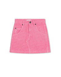 Jupe courte motif monogramme en coton - Dark Pink