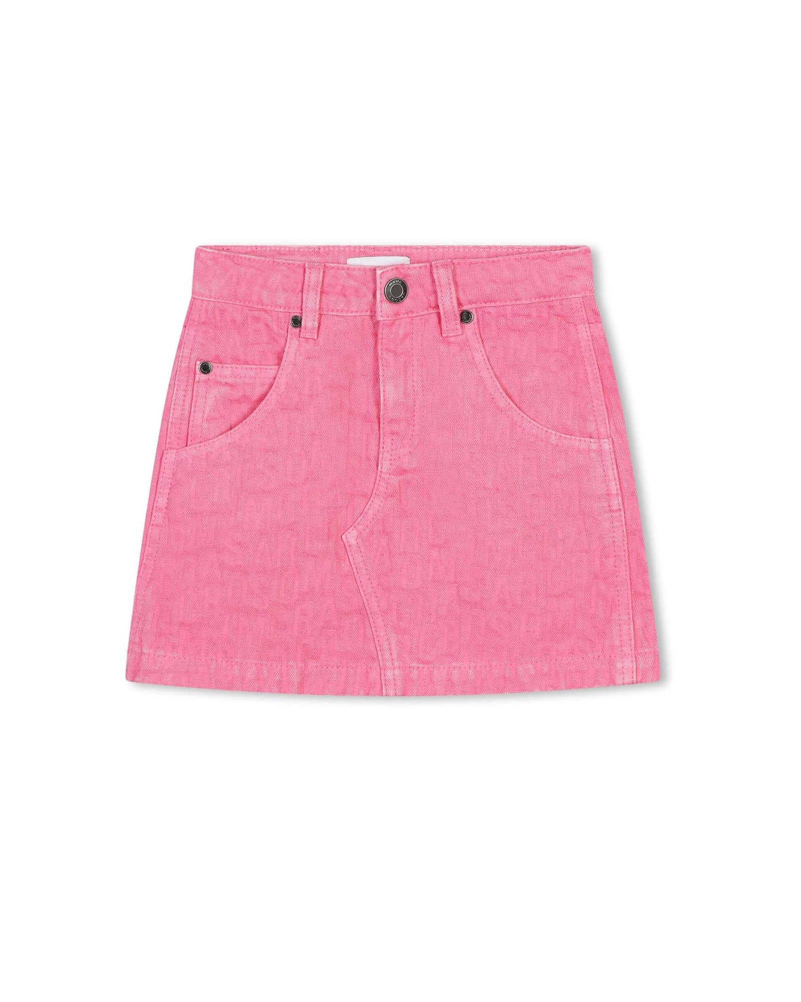 Jupe courte motif monogramme en coton - Dark Pink