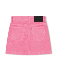 Jupe courte motif monogramme en coton - Dark Pink