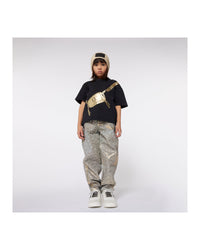 Pantalon jacquarnd en denim - New Gold