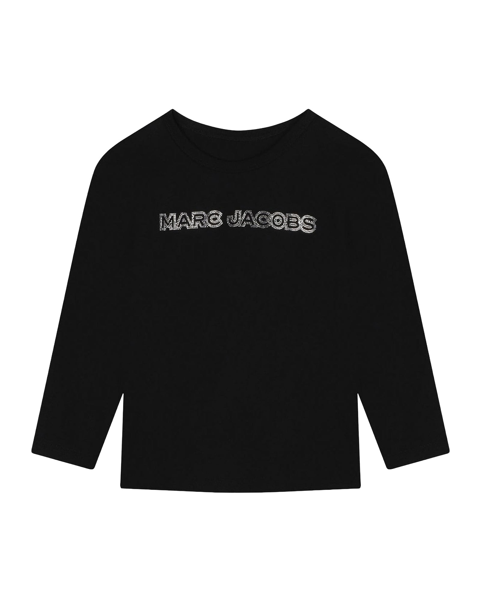 T-shirt à manches longues à strass en coton - Black