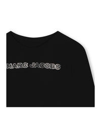 T-shirt à manches longues à strass en coton - Black