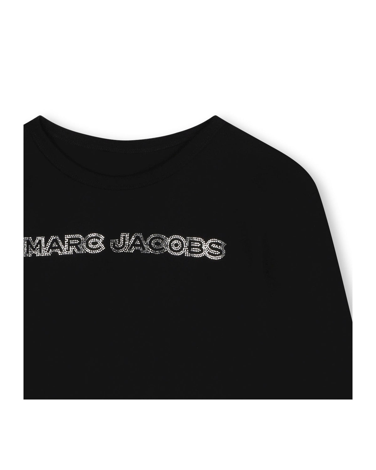 T-shirt à manches longues à strass en coton - Black