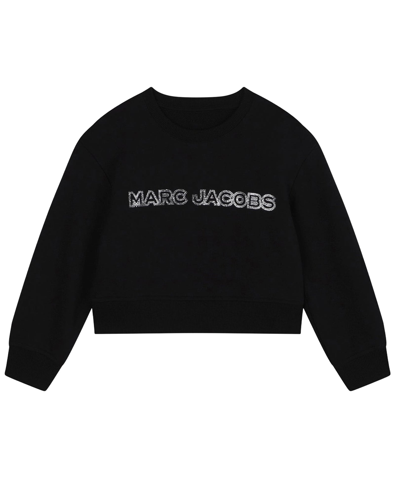 Sweatshirt à logo à strass en coton - Black