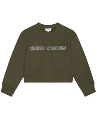 Sweatshirt à logo à strass en coton - Winter Moss