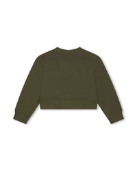 Sweatshirt à logo à strass en coton - Winter Moss