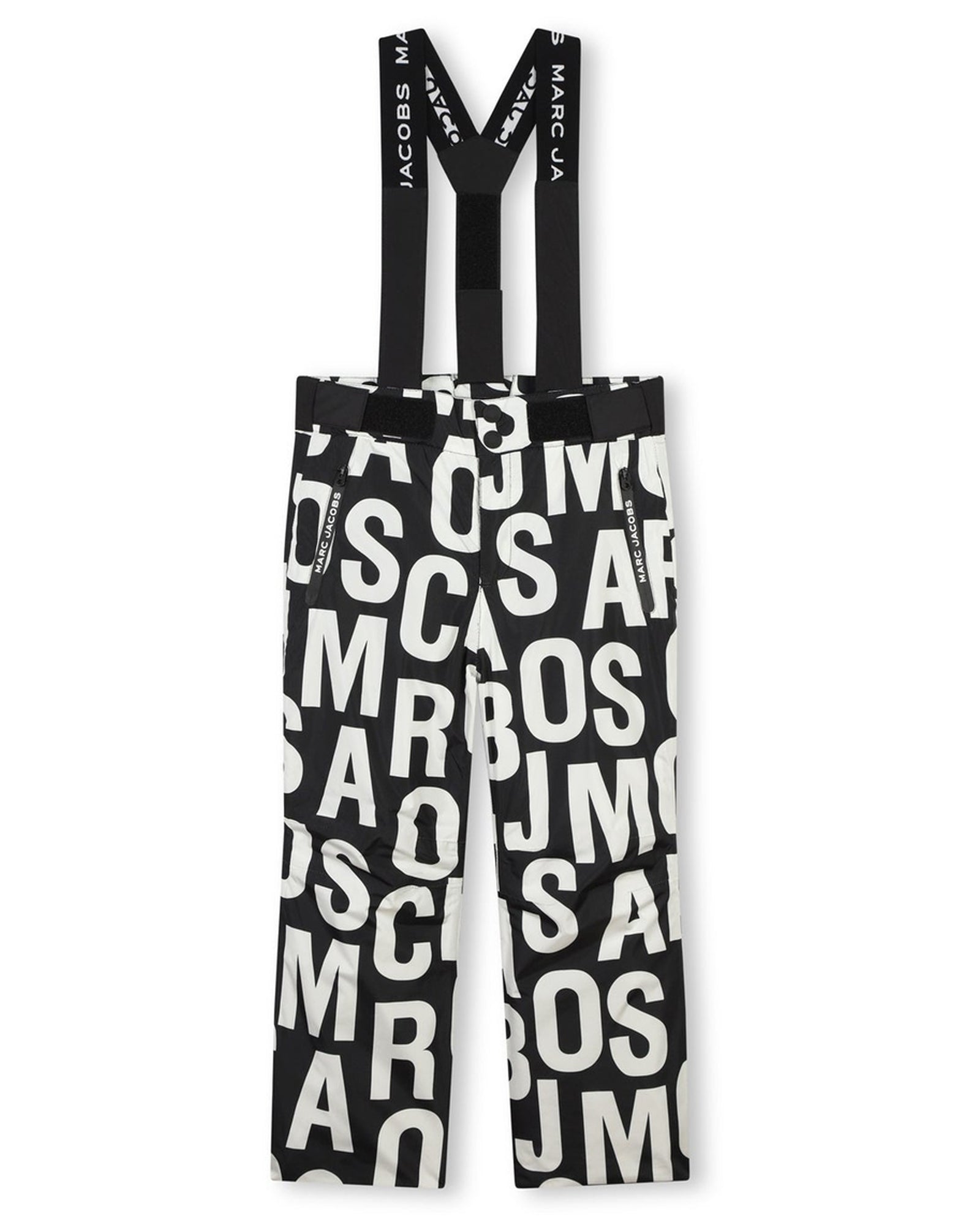Ski trousers with monogram print straps - Black