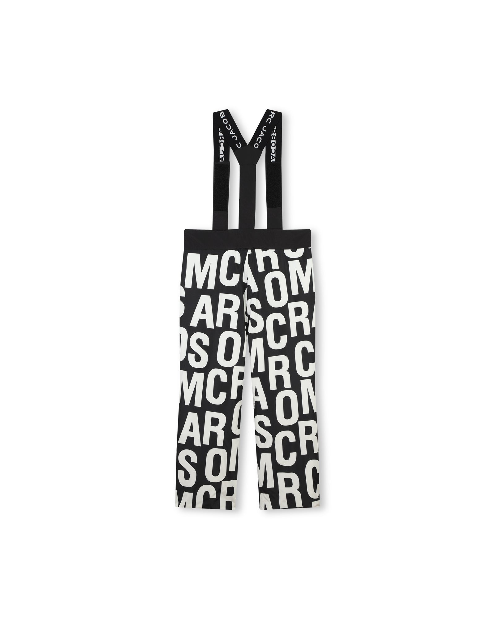 Ski trousers with monogram print straps - Black