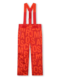 Pantalon de ski à bretelles imprimé monogramme - Coquelicot