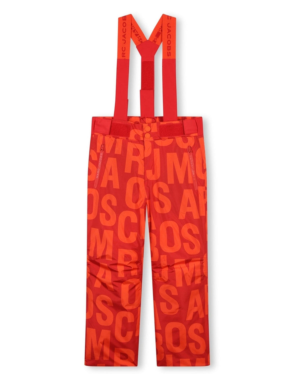 Pantalon de ski à bretelles imprimé monogramme - Coquelicot