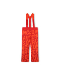 Pantalon de ski à bretelles imprimé monogramme - Coquelicot