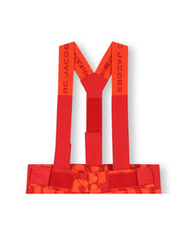 Pantalon de ski à bretelles imprimé monogramme - Coquelicot