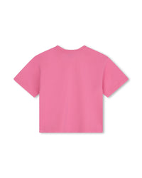 T-shirt à illustrations fantaisie en coton - Dark Pink