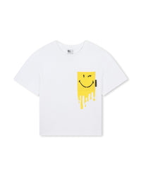 T-shirt Smiley à manches courtes en coton - Blanc