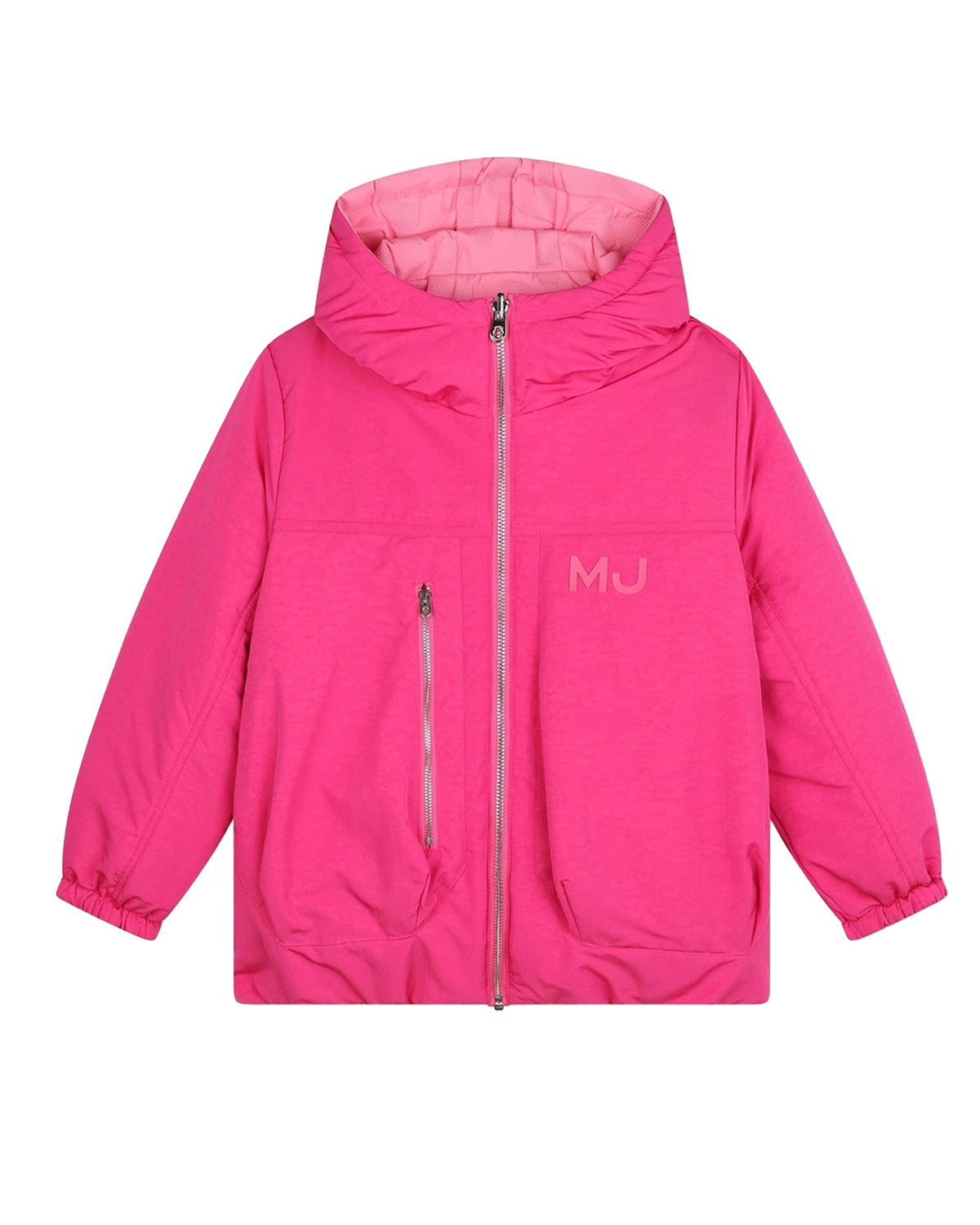 Doudoune réversible à capuche embossé monogramme - Dark Pink