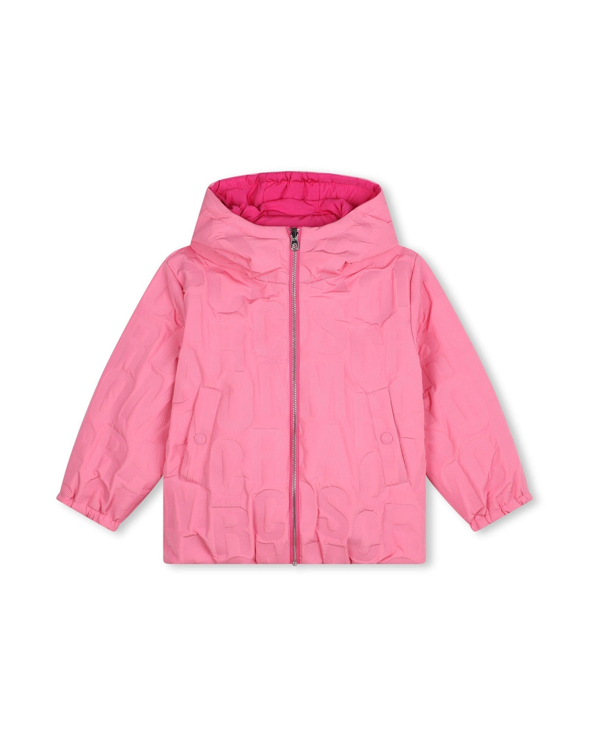 Doudoune réversible à capuche embossé monogramme - Dark Pink