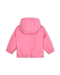 Reversible hooded jacket with monogram embossing - Dark Pink