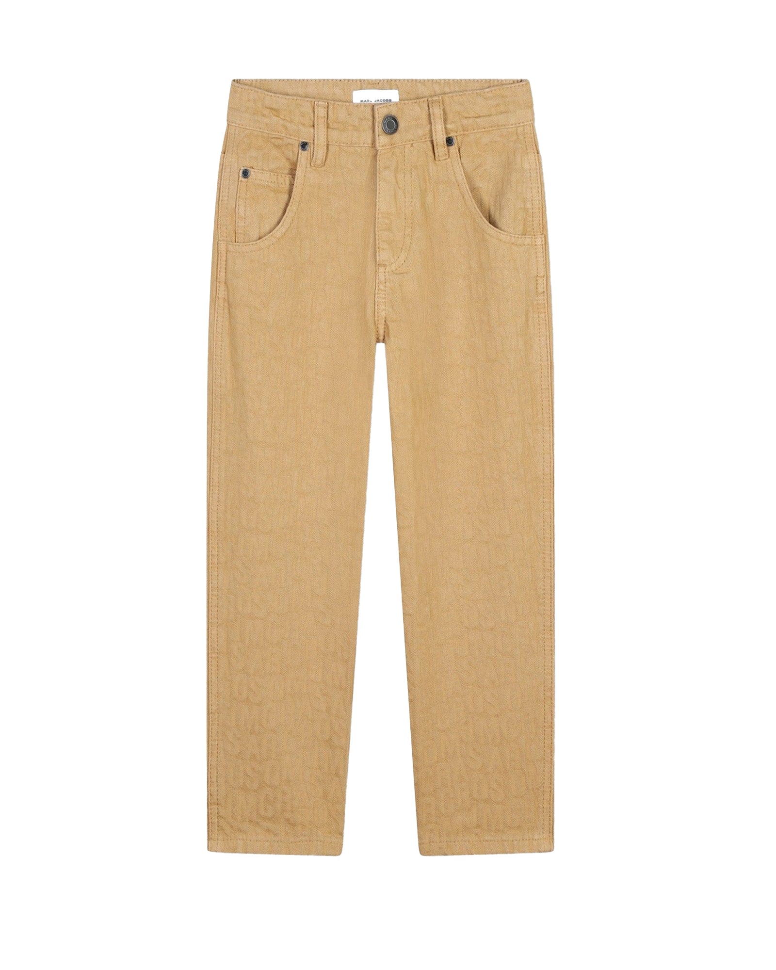 Cotton monogram print trousers - Biscuit