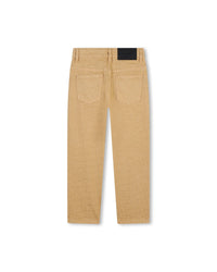 Cotton monogram print trousers - Biscuit