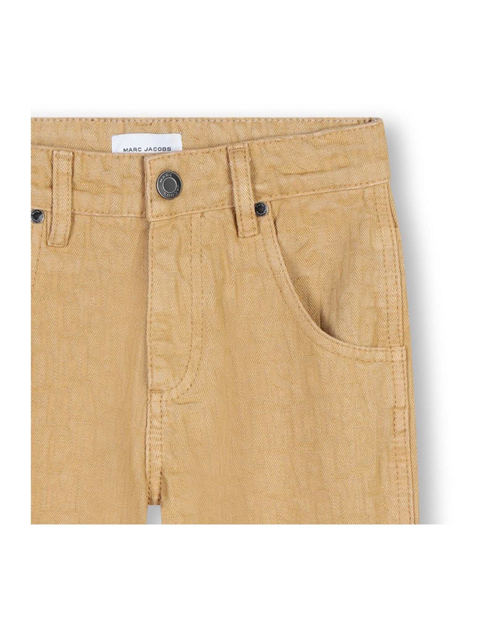 Cotton monogram print trousers - Biscuit