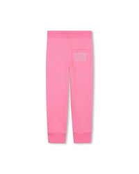 Pantalon de survêtement à illustrations carré en coton - Dark Pink