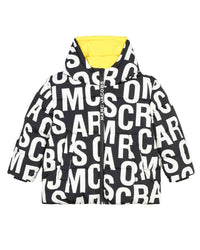 Monogram print hooded jacket - Black